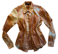 Ellen Tracy Wood Panel Blouse
