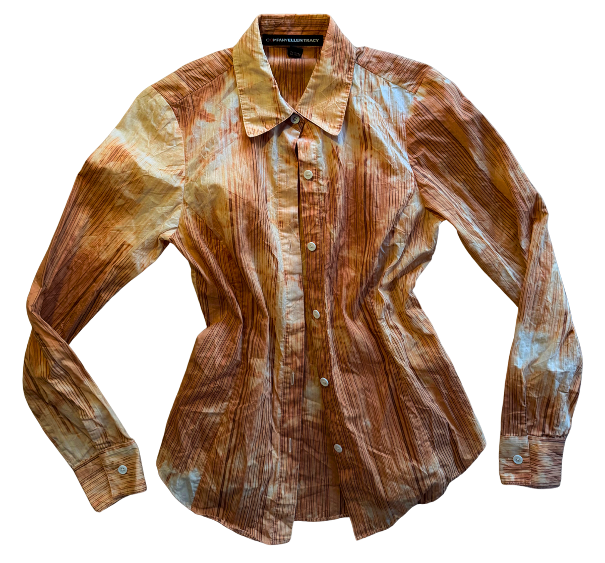 Ellen Tracy Wood Panel Blouse